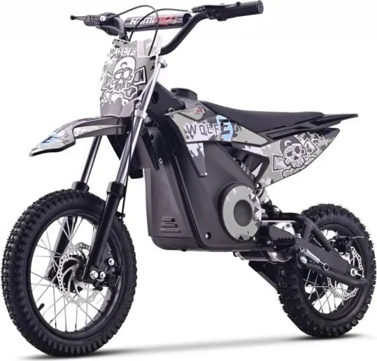 Mota Elétrica Infantil WOLF-E 1000W 36V com Bateria de Lítio, 3 Velocidades e Travões de Disco – Preta