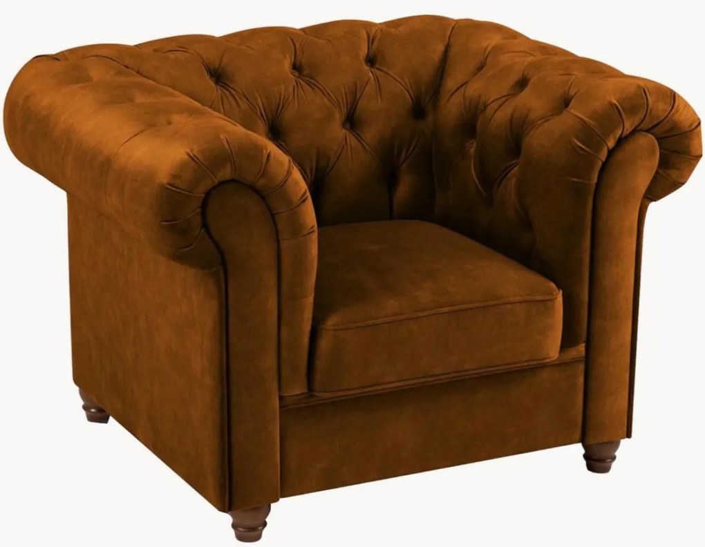 Cadeira com braços em veludo Phoebe