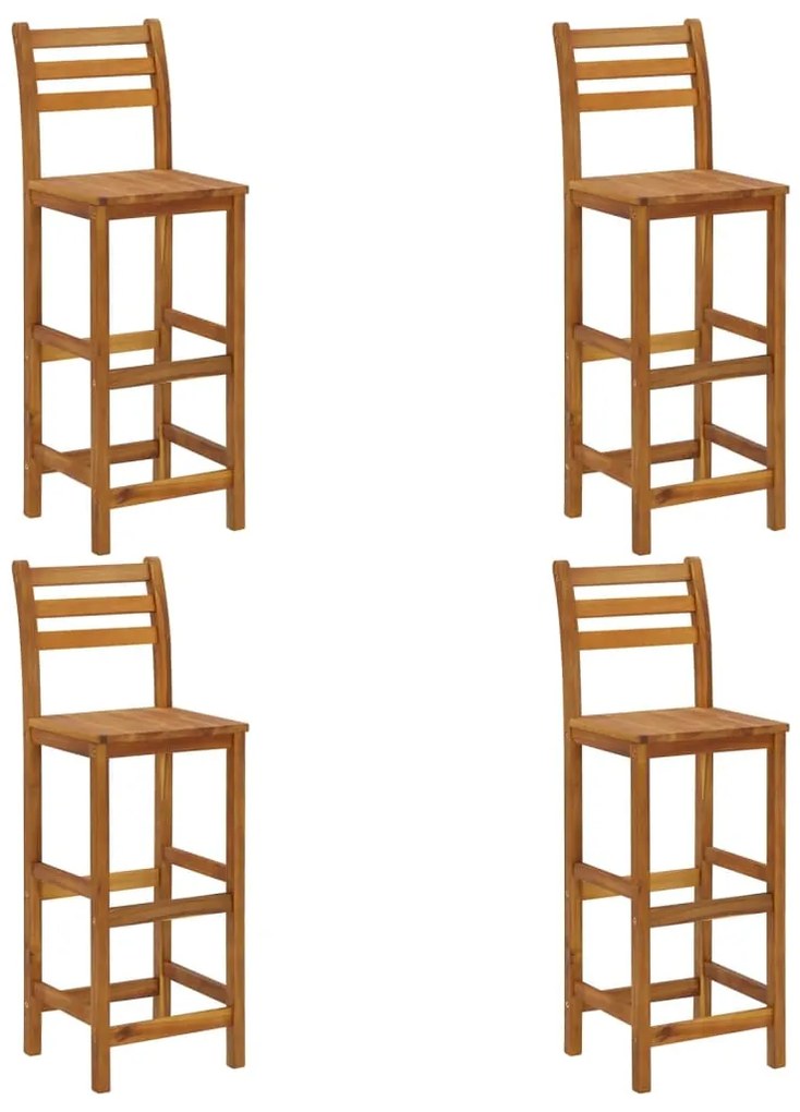 5 pcs conjunto de bar para jardim madeira de acácia maciça
