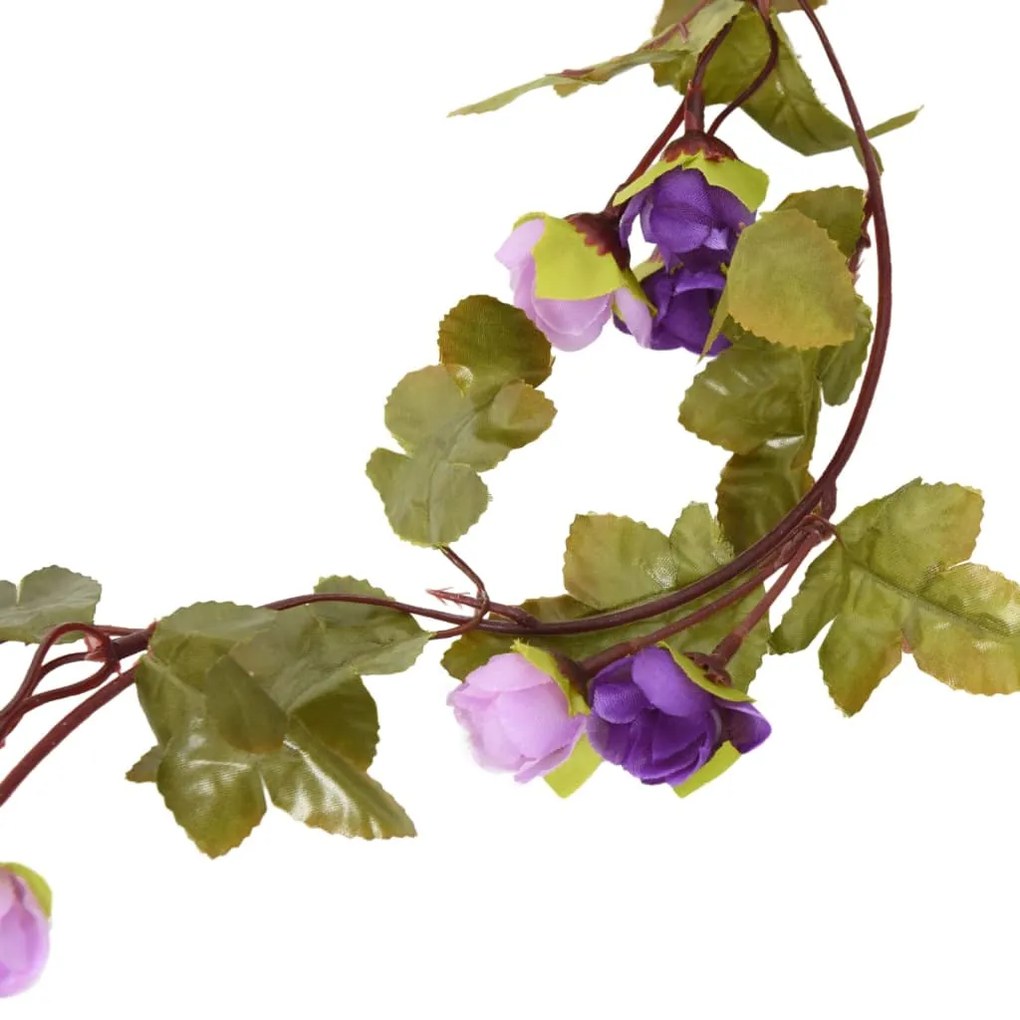 Grinaldas de flores de Natal 6 pcs 215 cm roxo claro