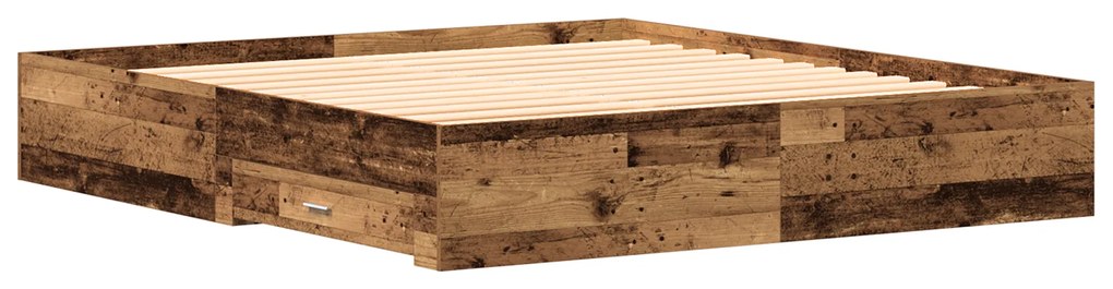 Cama com Gavetas vidaXL Madeira Velha 180x200 cm Madeira de Engenharia
