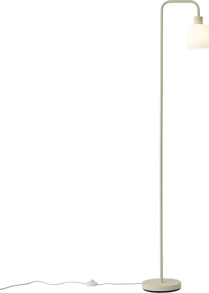 Scandinavische vloerlamp beige met wit glas - Wisp