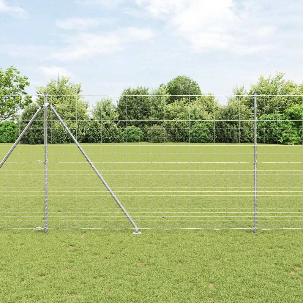 Cerca de Campo vidaXL 1,6x25 m de Aço Galvanizado