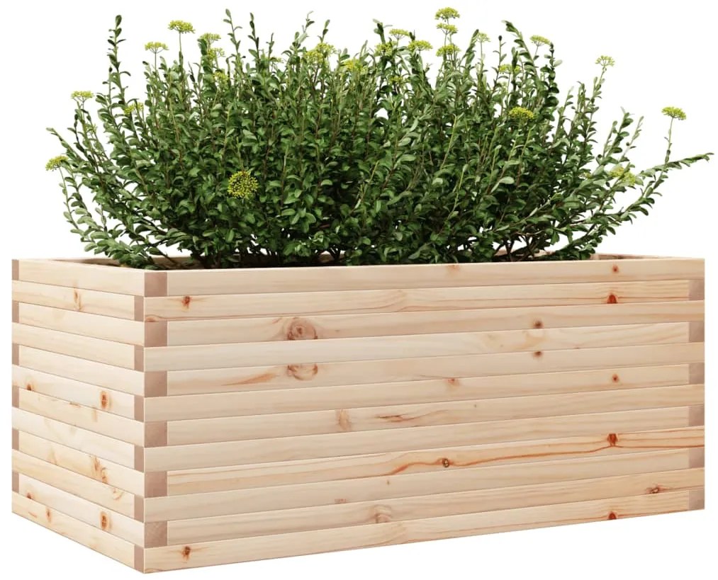 Vaso/floreira de jardim 110x60x45,5 cm madeira de pinho maciça
