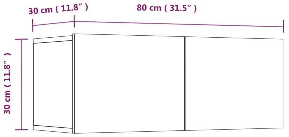 Conjunto móveis de TV 4 pcs madeira processada cinzento cimento