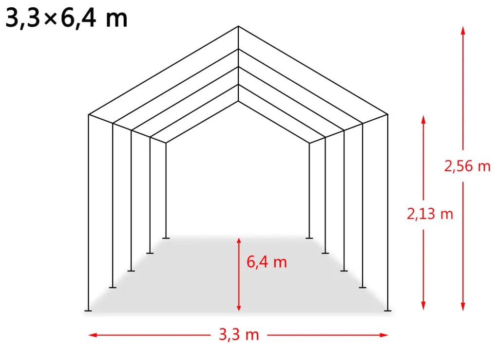 Tenda para gado removível PVC 550 g/m² 3,3x6,4 m verde-escuro