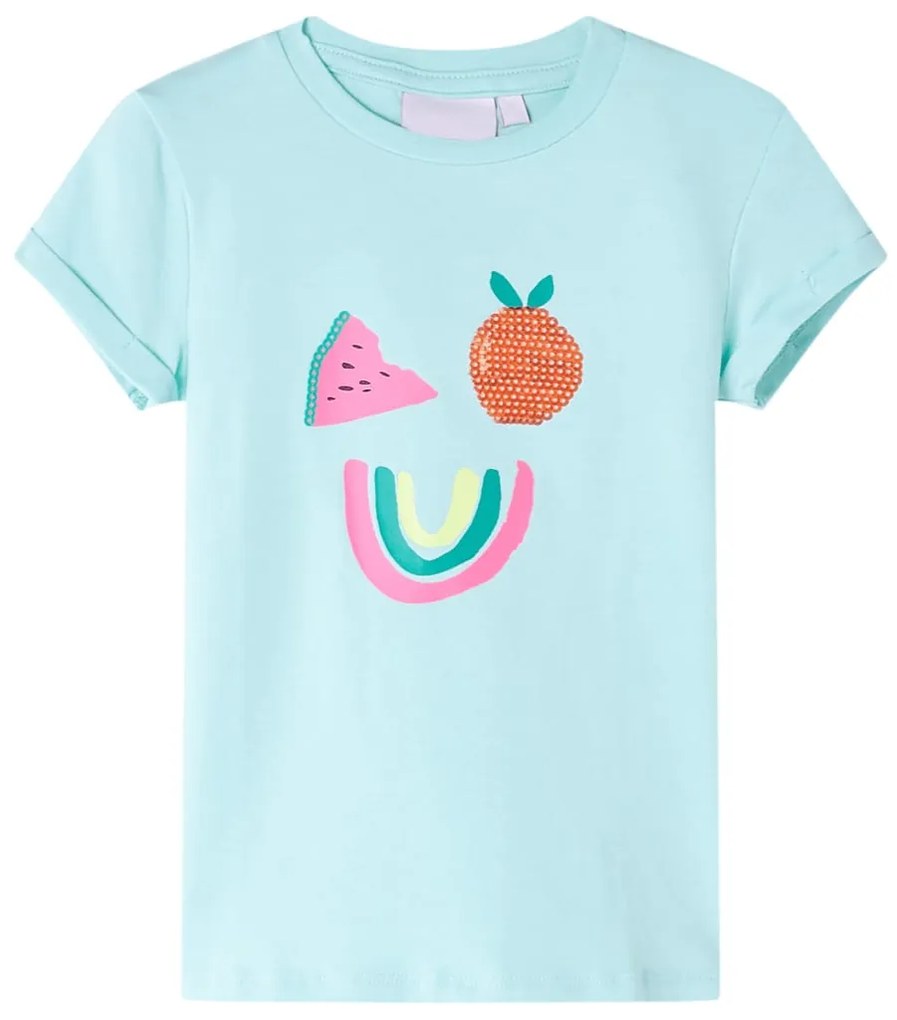 T-shirt de criança ciano-claro 116