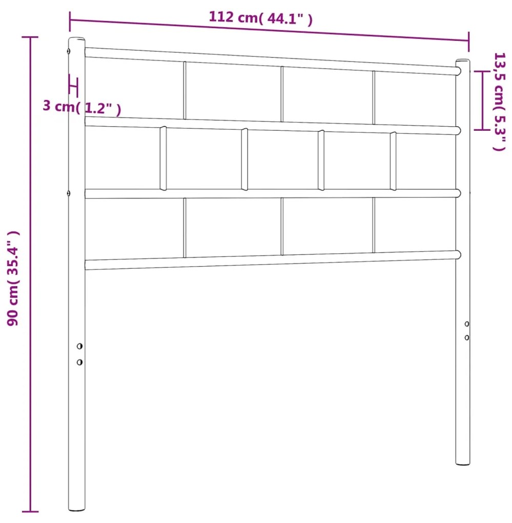 Cabeceira de cama 107 cm metal branco