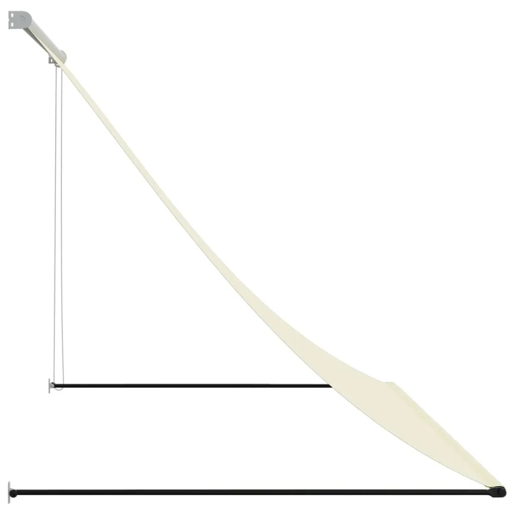 Toldo retrátil 250x150 cm tecido e aço cor creme