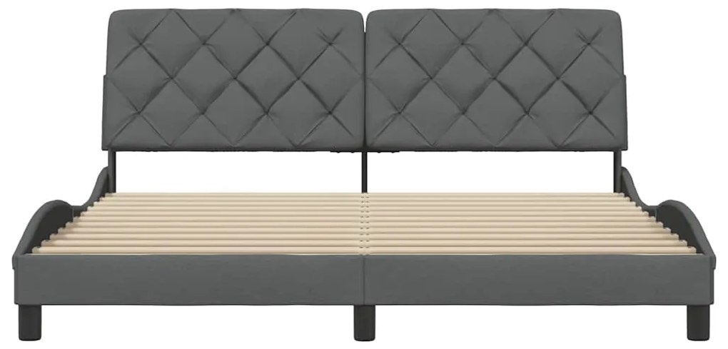 Estrutura de cama sem colchão 180x200 cm tecido cinzento-escuro