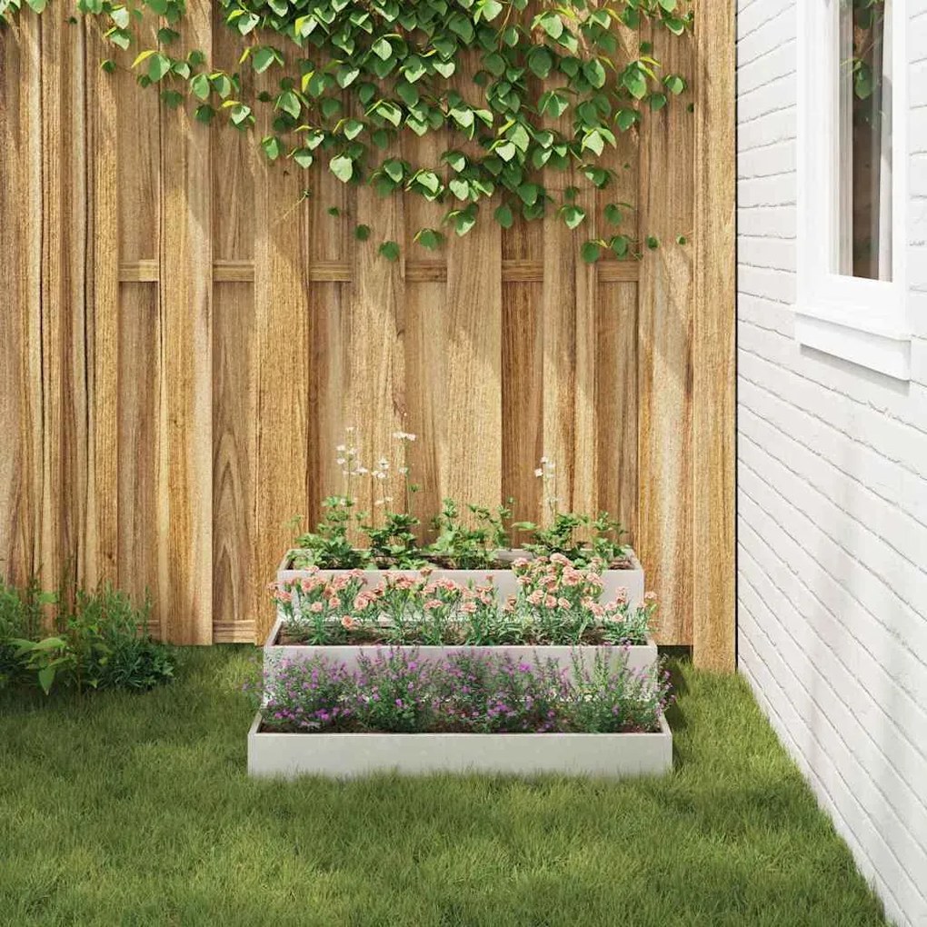 Vaso de Jardim 3 Andares 90x90x35 cm Aço Inoxidável
