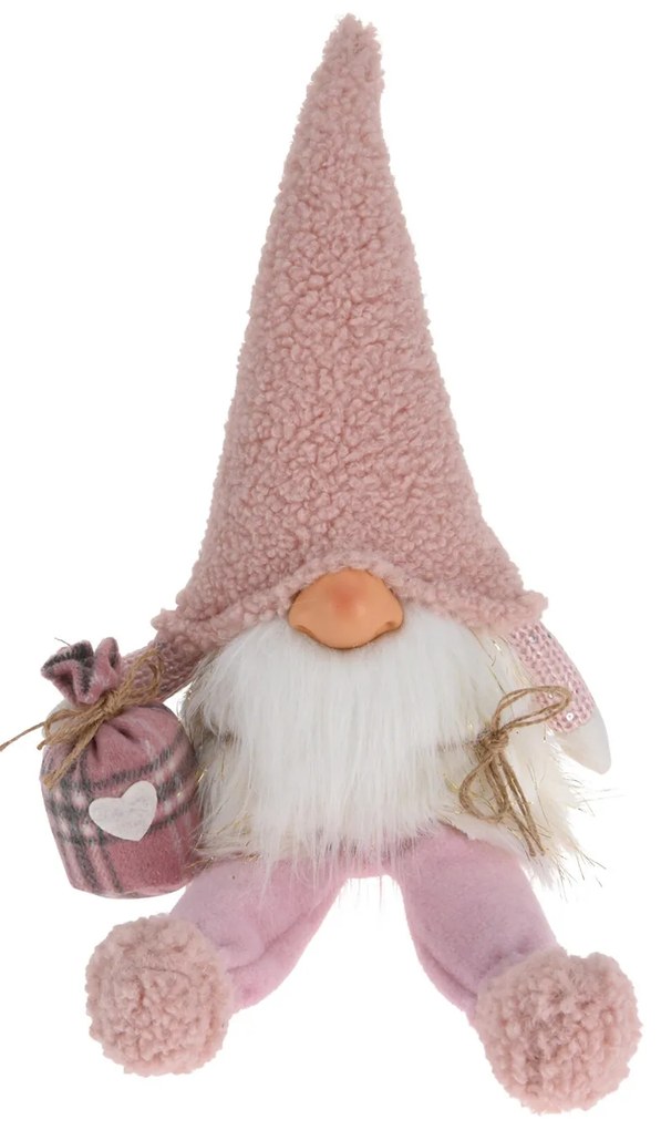 Figura Gnomo Rosa 23X49CM