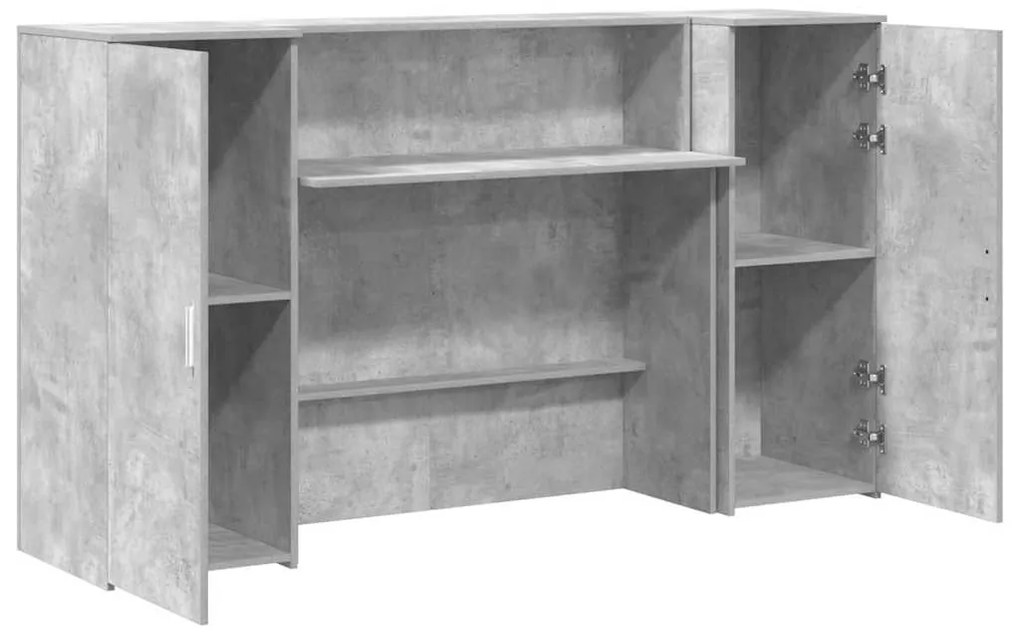 Balcão de recepção 180x50x103,5 cm madeira cinza cimento