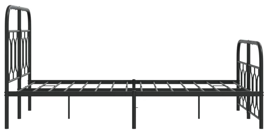 Estrutura de cama com cabeceira e pés 120x190 cm metal preto