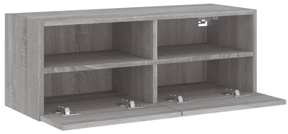 Móvel de parede p/ TV 80x30x30cm derivados madeira cinza sonoma