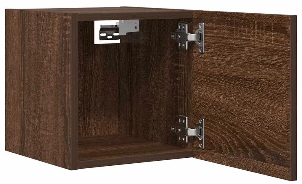 Móveis de TV de parede 2pcs 30,5x30x30 cm cor carvalho castanho