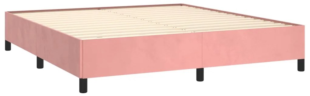 Cama com molas/colchão 160x200 cm veludo rosa