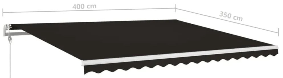 Toldo automático com LED e sensor de vento 400x350 cm antracite