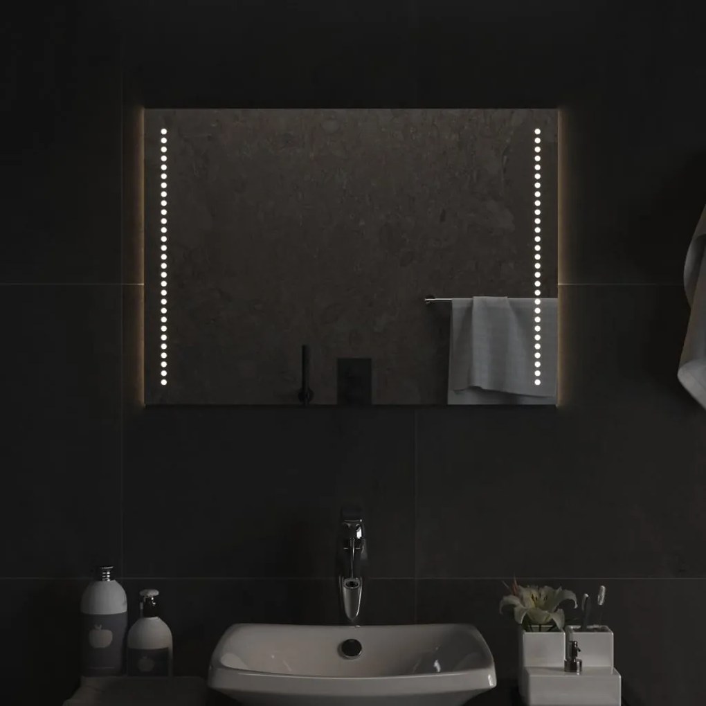 3154048 vidaXL Espelho de casa de banho com luzes LED 50x70 cm