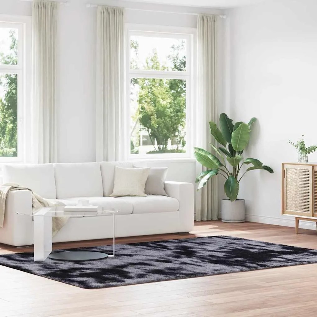vidaXL Tapete shaggy de pelo alto NAVARRA 200x290 cm cinzento-escuro