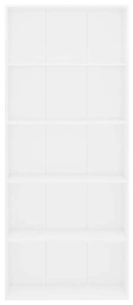 Estante com 5 prateleiras 80x30x189 cm contraplacado branco