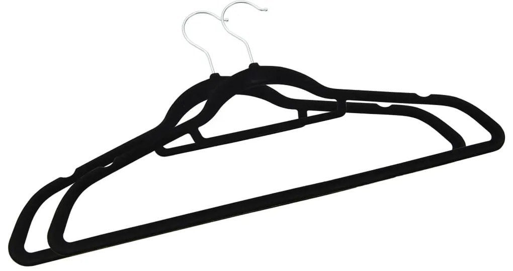 100 pcs conjunto de cabides antiderrapantes veludo preto
