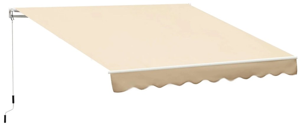 Outsunny Toldo Manual Retrátil com Manivela 295x245 cm Toldo Enrolável Alumínio com Proteção Solar para Janela Portas Balcão Bege | Aosom Portugal