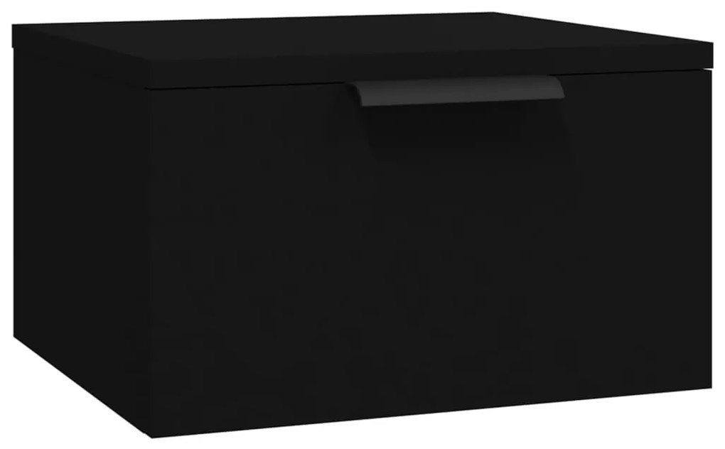 Mesa de Cabeceira Joan- 2 Mesinhas - De Parede - Cor Preto - 34x30x20