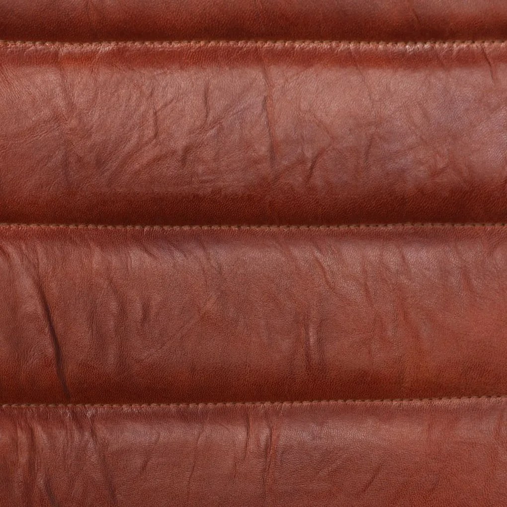 Cadeiras de jantar 6 pcs couro genuíno castanho