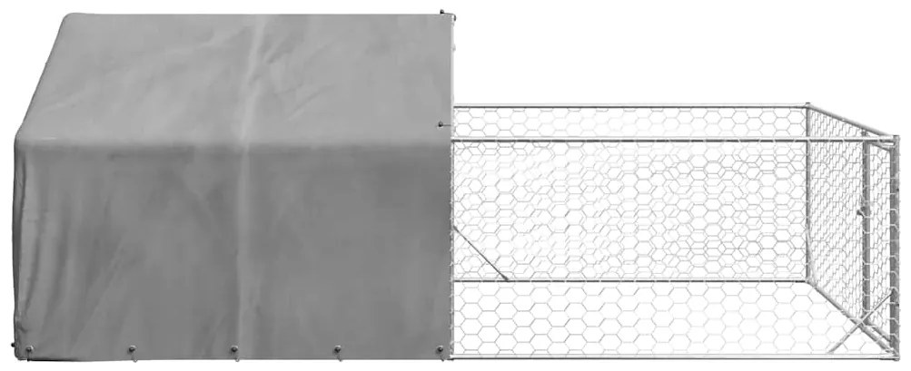 Canil exterior para cães com corredor 5x2x1,5 m aço galvanizado