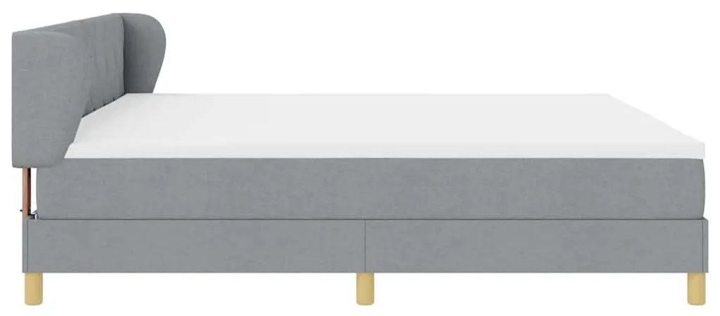 Cama Box com Colchão vidaXL - Cinza Claro - 200x200 cm - Tecido
