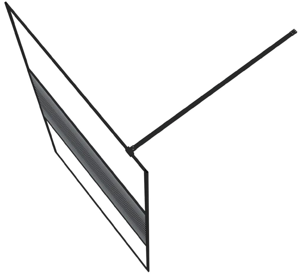 Divisória de chuveiro c/ vidro ESG transparente 115x195cm preto