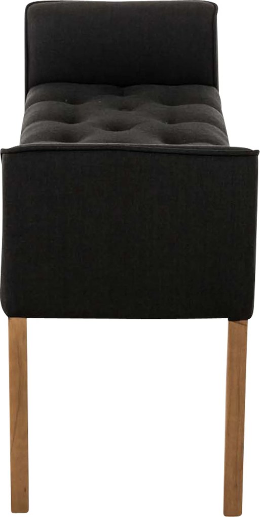 Banco estofado Cleopatra 64 x 128 x 43 cm Cinzento escuro