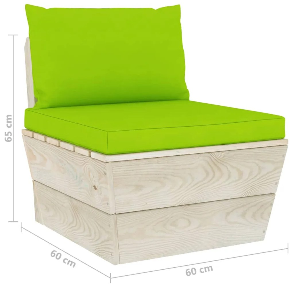 6 pcs conjunto lounge de paletes + almofadões madeira de abeto