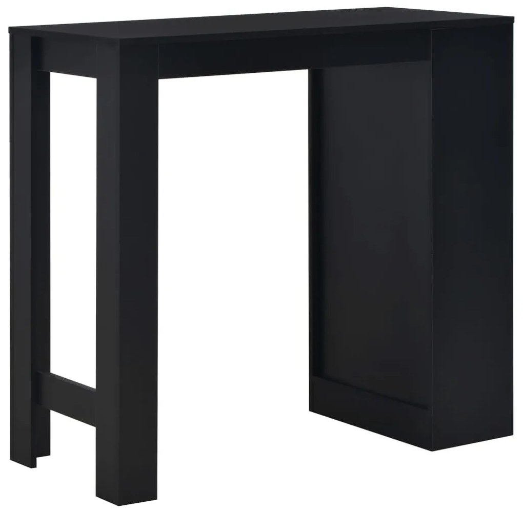 Mesa de bar com prateleira preto 110x50x103 cm
