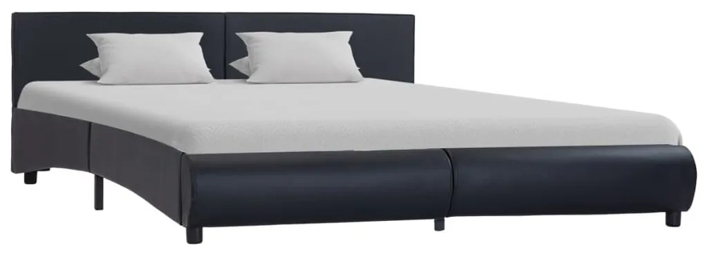 vidaXL Estrutura de cama 180x200 cm couro artificial preto