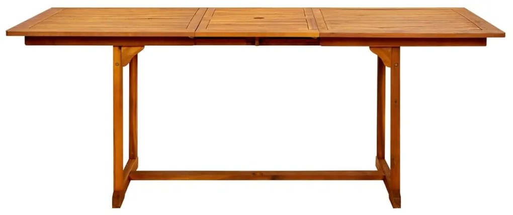 Mesa de jantar p/ jardim (150-200)x100x75 cm acácia maciça
