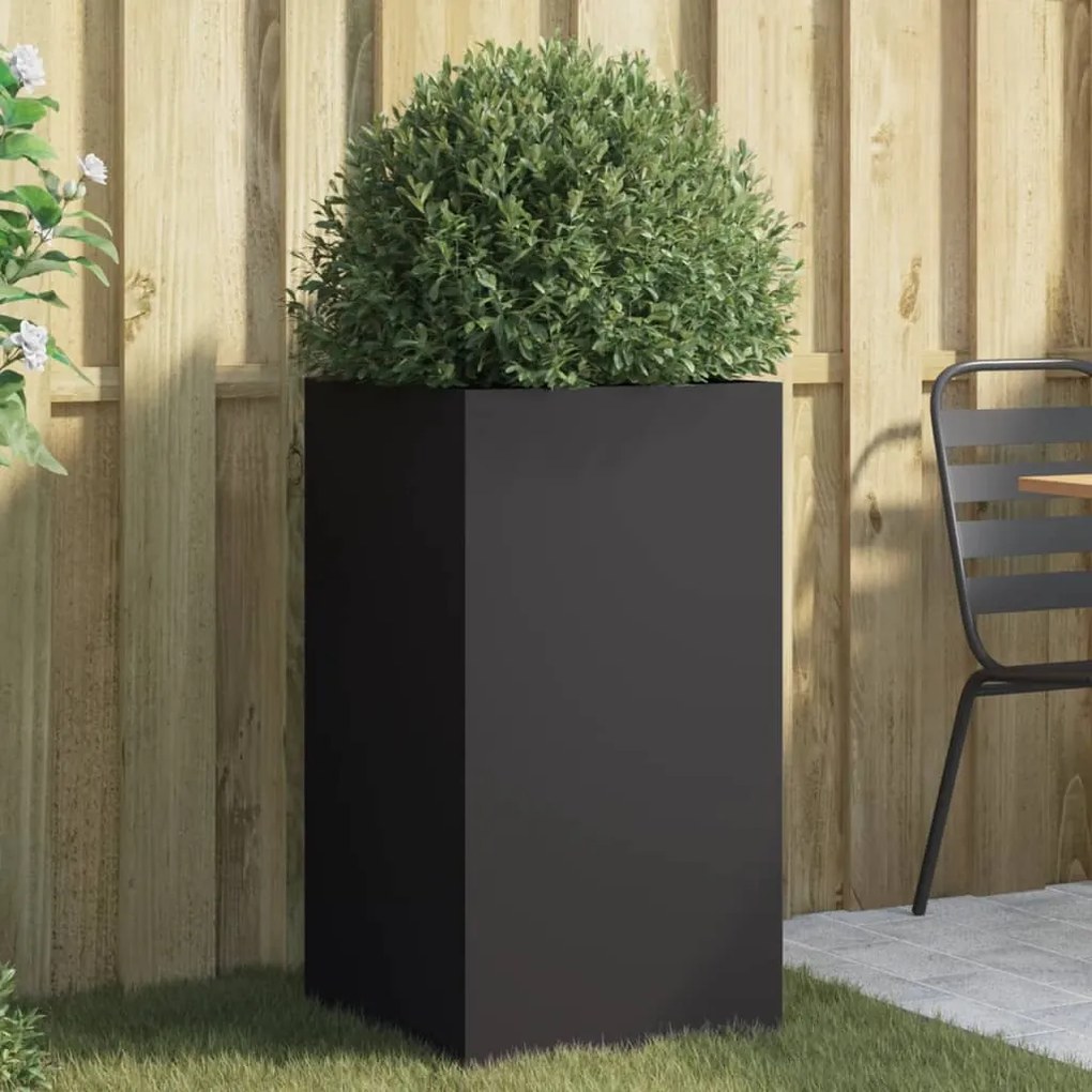 vidaXL Vaso/floreira 42x38x75 cm aço preto