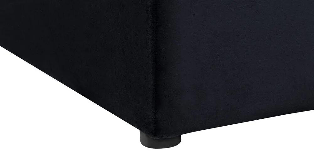 Cama de casal com arrumação em veludo preto 140 x 200 cm NOYERS Beliani