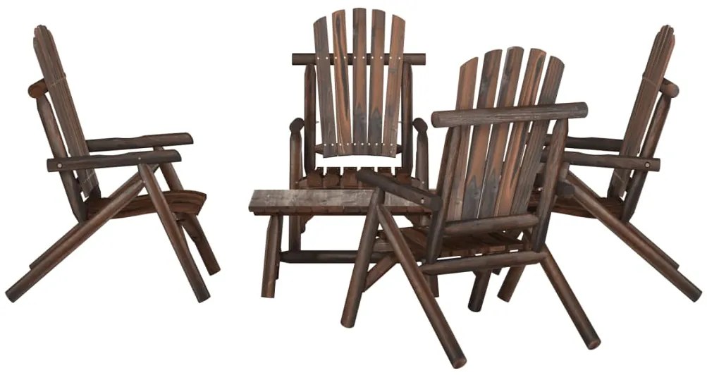5 pcs conjunto lounge de jardim madeira de abeto maciça