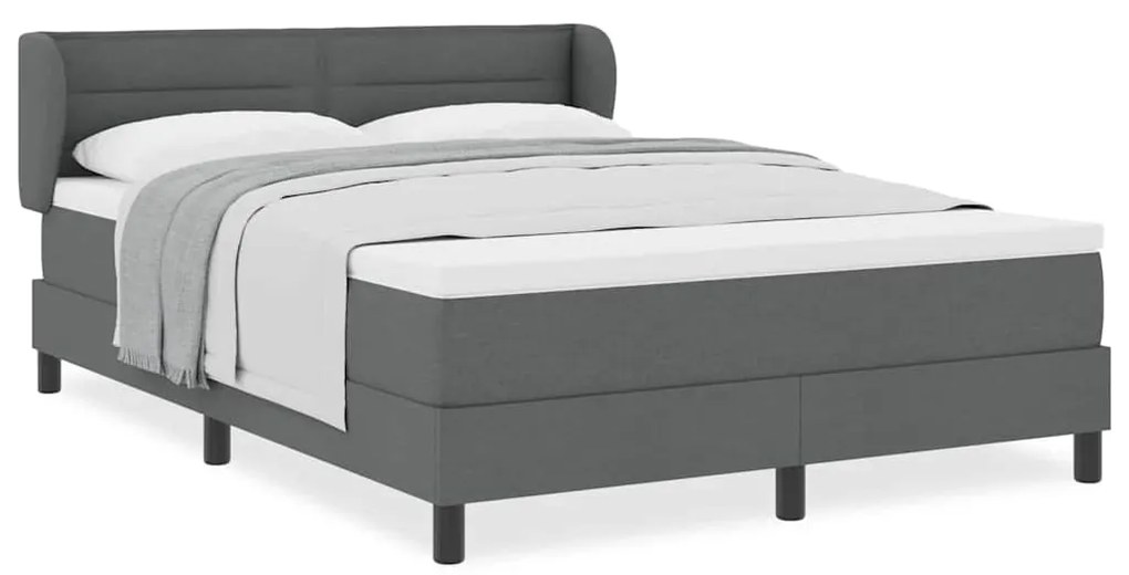 Cama Box Spring com Colchão vidaXL Cinza Escuro 160x200 cm Tecido