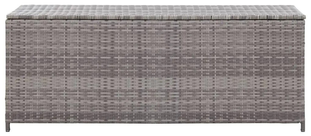 Caixa de arrumação para jardim 120x50x60 cm vime PE cinzento