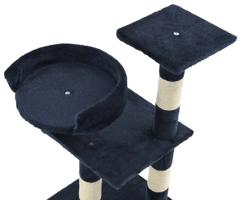 Árvore p/ gatos c/ postes arranhadores sisal 65 cm azul