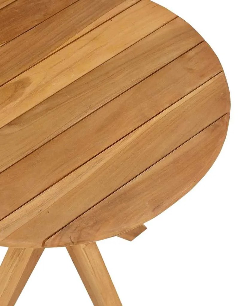 Mesa de café de jardim Ø55x51 cm de madeira sólida de teca