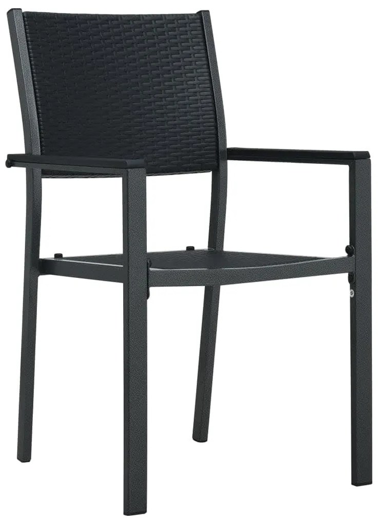 5 pcs Conjunto de jantar para jardim preto