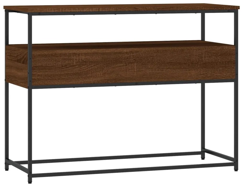 Mesa consola 100x40x75 cm derivados madeira carvalho castanho