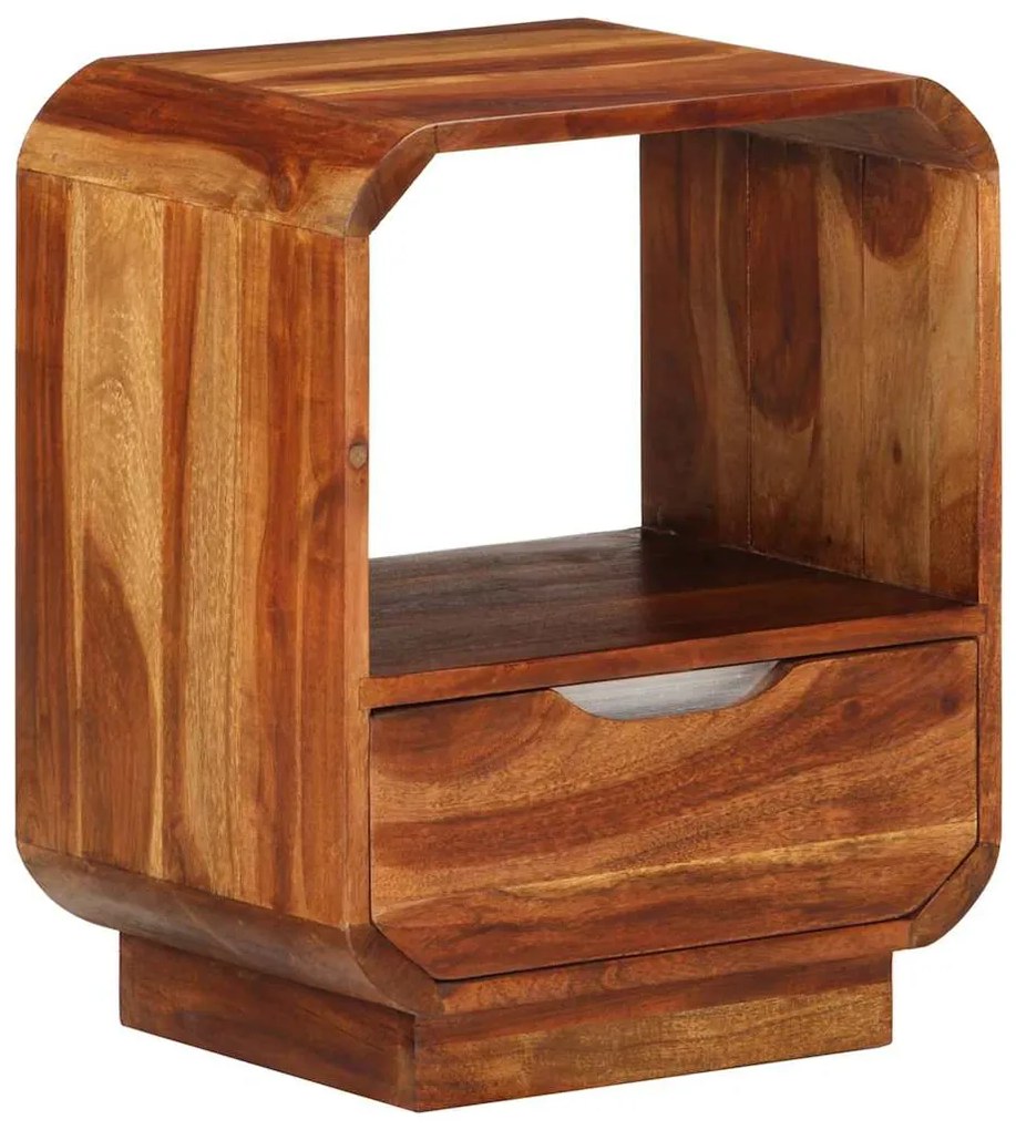 Mesa cabeceira c/ gaveta madeira acácia maciça 40x30x50 cm
