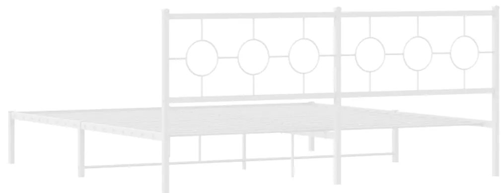 Estrutura de cama com cabeceira 200x200 cm metal branco