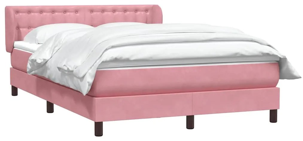 Cama com molas/colchão 140x210 cm veludo Rosa