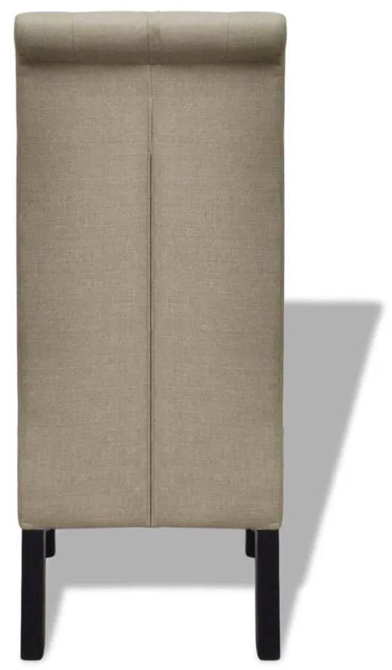 Cadeiras de jantar 2 pcs tecido bege